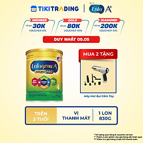 Sữa bột Enfagrow A+ Neuropro 4 830g với DHA giúp phát triển não bộ cho trẻ từ 2–6 tuổi