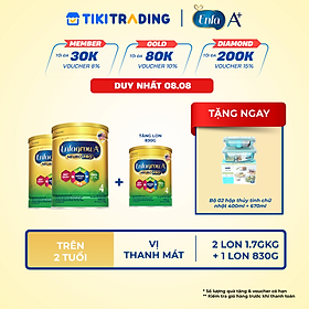 [Tặng 1 lon 830g cùng loại] Bộ 2 Lon Sữa bột Enfagrow A+ Neuropro 4 Vị thanh mát với dưỡng chất DHA & MFGM cho trẻ từ 2–6 tuổi– 1.7kg