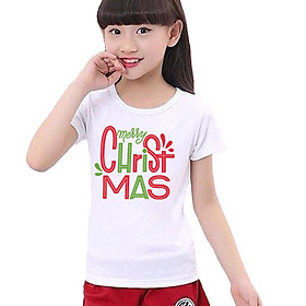 Áo Thun Cho Bé Gái In Chữ Merry Christmas - Áo Hạnh Phúc