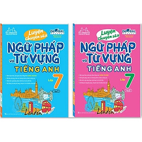 Sách - Combo 2 cuốn Luyện chuyên sâu ngữ pháp và từ vựng tiếng anh lớp 7 tập 1 + 2