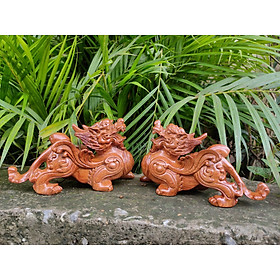 Mua Cặp tượng đôi tỳ hưu bằng gỗ hương đá kt 20×11×8cm