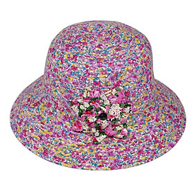 Nón nữ vành rộng 7cm mũ tai bèo mũ vành tròn cao cấp được gắn nhiều mẫu hoa khác nhau thiết kế riêng biệt