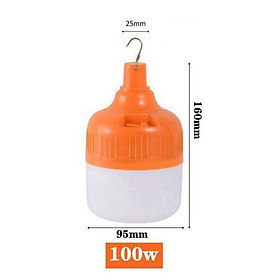 Bóng đèn tích điện siêu sáng/ Bóng đèn 100W sạc tích điện 6-8h có móc treo tiện dụng 