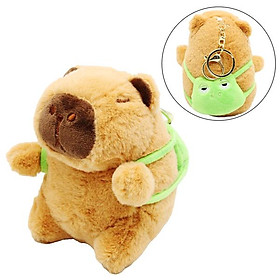 Móc khóa thú bông capybara đeo ba lô 10 cm - zoozoo 7501