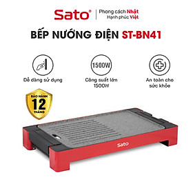 Mua Bếp nướng điện SATO BN41 - Thân bếp hợp kim nhôm đúc nguyên khối phủ chống dính cao cấp. Công nghệ Nhật Bản - Sản xuất tại Việt Nam - Miễn phí vận chuyển toàn quốc - Hàng chính hãng