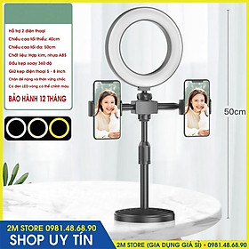 Mua Giá Đỡ Kẹp cho 2 Điện Thoại Để Bàn Quay Video  Livestream Có Đèn LED Điều Chỉnh Màu