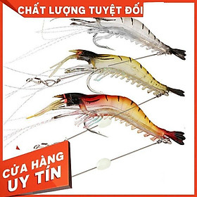 Mồi câu cá giả hình con tôm dạ quang 90mm tiện lợi MG-16