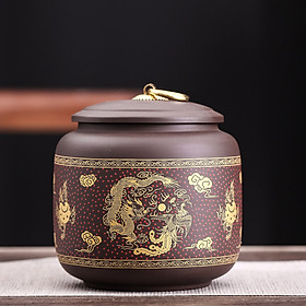 Mua Hũ  Bình đựng trà bằng gốm cỡ lớn  rất khít họa tiết Long Phụng Đẹp Mắt