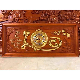 Mua Đồng hồ treo tường gỗ hương chữ lộc kt 41×81×3cn