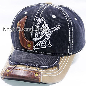 Nón kết Cao cấp loại xịn thêu một nữa - Chất liệu vải Jeans cao cấp, vá da trước kết tạo nên sự đẳng cấp