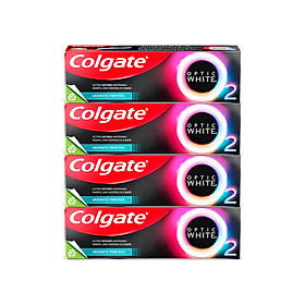 Bộ 4 Kem Đánh Răng Colgate Optic White O2 làm trắng răng đột phá với Oxy Hoạt Tính 85g/ tuýp