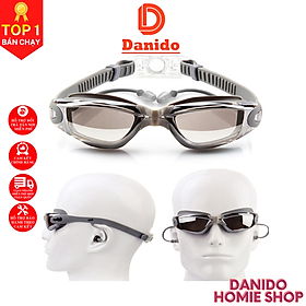 Kính bơi nam nữ tráng gương cao cấp có bịt tai - Kính bơi chống tia UV, chống sương mù thiết kế chống trơn trượt, co giãn - Hàng chính hãng D Danido