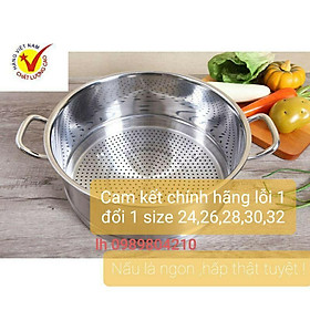 Mua Ngăn xửng hấp inox 24 26cm ngăn hấp inox ngăn đồ xôi bánh xửng hấp xôi chính hãng Vietcook hàng VN hàng dày sáng bóng