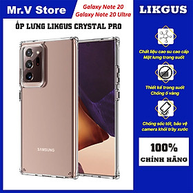 Ốp lưng chống sốc cho Samsung Galaxy Note 20 Ultra hiệu Likgus (chuẩn quân đội, chống va đập, chống vân tay) - Hàng nhập khẩu - Trong suốt