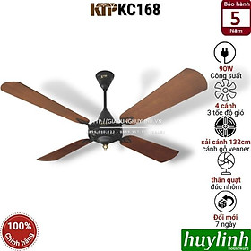 Mua Quạt trần cánh gỗ kiểu cổ Kim Thuận Phong KTP KC168 - 4 cánh - Hàng chính hãng