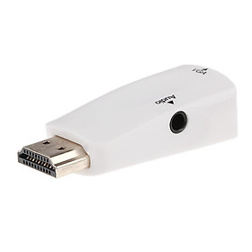 Mini 1080P HDMI to VGA Female Video Converter Adapter+USB Power Audio Cable