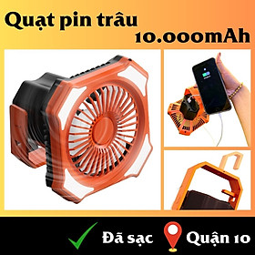 Quạt cắm trại đèn LED chiếu sáng lò nướng BBQ quạt khói có móc treo ngoài trời lều trại camping Legaxi