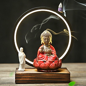 Mua Thác khói bổn sư (kèm đèn) chất liệu gốm sứ cao cấp - Vật phẩm phong thủy Hương Sạch Tân Nguyên