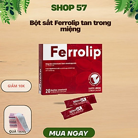 Sắt Bột Buccal Tan Ngay Trong Miệng Ferrolip ( hộp 20 gói) dự phòng thiếu máu cho người lớn, mẹ bầu 