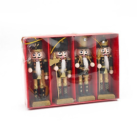4 Pieces Nutcracker Soldier Figurine Doll Ornament for Festival Office Party