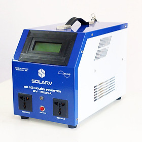 Bộ Đổi Nguồn / Kích Điện (Inverter) Sine 1500VA UPS có sạc lưới, màu xanh dương SolarV