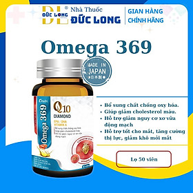 Omega 369 Q10 Diamond – cho Trái tim khỏe, mắt sáng, GIẢM CHOLESTEROL, ngủ ngon – Hộp 1 lọ x 50 viên