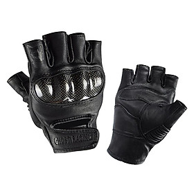 Carbon Fiber Motorcycle Half Finger Gloves Motorbike Ride Fingerless