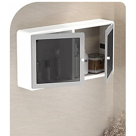 Mua Hộc Tủ Treo Tường Đựng Đồ Thiết Kế 2 Cửa Đóng Mở (không cần khoan tường)