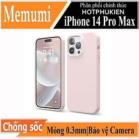 Ốp lưng silicon case cho iPhone 14 Pro Max (6.7 inch) siêu mỏng 0.3mm chống bám bẩn hiệu Memumi Liquid mặt lưng siêu mềm mịn, có gờ bảo vệ camera - hàng nhập khẩu