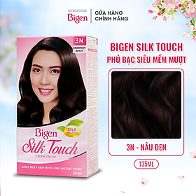 Thuốc nhuộm dưỡng tóc phủ bạc thảo dược Bigen Silk Touch Thương hiệu Nhật Bản Sắc Màu trẻ trung 80ml dạng kem - BST 3N