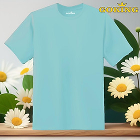 Áo thun nam thoát nhiệt Nhật Bản GOKING, chất liệu tự nhiên 100 cotton thoáng mát, thấm hút mồ hôi - Xanh biển - XXL