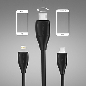 Mua Cáp sạc remax RC-050t - 2M - 2 ĐẦU Lightning  và micro USB - hàng chinh hãng (trắng )