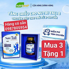 Nutri Tall 2 Tăng chiều cao chuyên biệt cho trẻ 8-18 tuổi - Bổ sung Canxi Hữu Cơ, D3, MK7