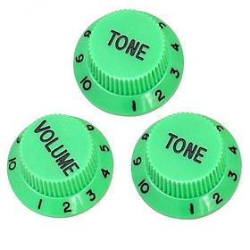 3-7pack 3pcs Green Guitar Speed Control Knobs 1 Volume & 2 Tone for ST Guitar