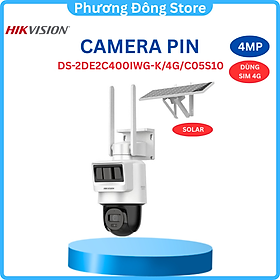 Camera IP Dùng sim 4G Hikvision DS-2DE2C400IWG-K/4G/C05S10 Tặng kèm pin Năng lượng Mặt trời - Hàng chính hãng