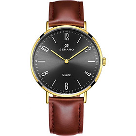 Đồng hồ nam dây da SENARO Classic Every Time SAR66016GBZ - Đồng hồ Nhật Bản chính hãng