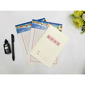 Combo vở luyện bộ thủ kèm bút mực + vở ô chữ Điền không bìa