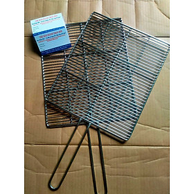 Mua Vỉ nướng inox sus304 cao cấp - khoảng cách các thanh dày (5mm)- kích thước 25cm x 30cm  Vỉ dày 8mm