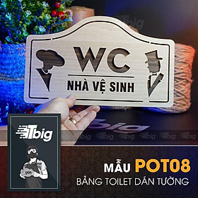 Bảng toilet gỗ trang trí dán cửa nhà vệ sinh wc - women men - nam nữ