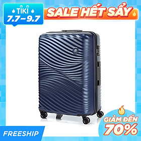 Vali nhựa Kamiliant Waikiki CLX : Thiết kế giao thoa giữa vân sóng biển và các đường cong cộng hưởng Dáng trụ cứng cáp 4 bánh xe xoay 360 độ
