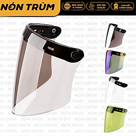 Kính thẳng gắn nón bảo hiểm 3/4 Royal có 3 nút bấm