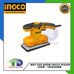 Combo máy chà nhám ingco fs3208 320w - 180x90mm + tặng kèm 5 miếng nhám
