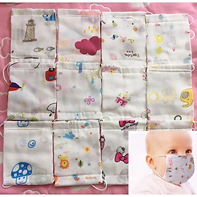 Set 10 Khẩu Trang Xô 4 Lớp Cho Bé ( Hình Ngẫu Nhiên )