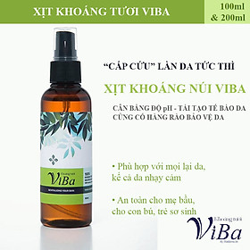 Xịt khoáng tươi ViBa dưỡng da cấp ẩm mềm mịn cân bằng PH