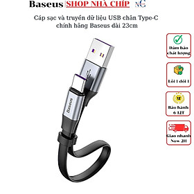 Cáp sạc và truyền dữ liệu USB chân Type-C chính hãng Baseus dài 23cm 