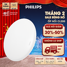Bộ đèn PHILIPS LED ốp trần tròn CL200 - Công suất ( 6W, 10W,17W,20W) ánh sáng vàng, ánh sáng trắng