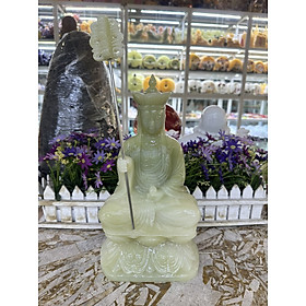 Mua Tượng địa tạng vương bồ tát ngồi đài sen đá ngọc Onyx - Cao 30cm