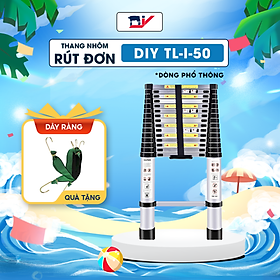 Thang nhôm rút đơn DIY TL-I-50 chiều cao sử dụng tối đa 5m - Tiêu chuẩn chất lượng an toàn Châu Âu