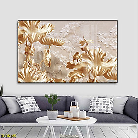 Tranh Hoa Điêu Khắc Gỗ Tuyệt Đẹp - Tranh Canvas Giá Rẻ Trang Trí Tường