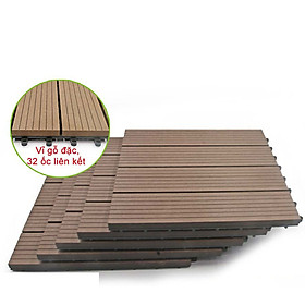 Vỉ gỗ nhựa Composite cao cấp R30cm màu Nâu- trang trí sân vườn, lót sàn nhà tắm, trang trí hồ bơi lót ban công sân vườn